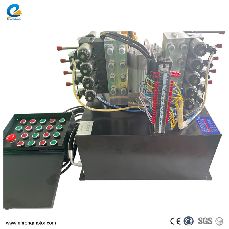 Dziewięciozaworowy agregat hydrauliczny 24 V i 1,5 kW